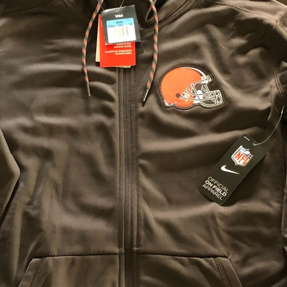 NIKE THERMA-FIT KO CLEVELAND BROWNS ZIP HOODIE M - Picture 2 of 7